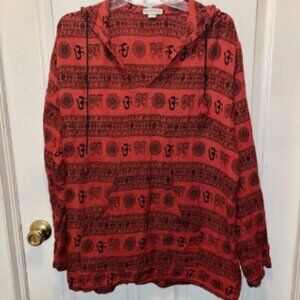 EARTHBOUND Trading Co Women’s Long Sleeve Print Boho Hoodie Top. Sz M.